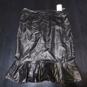 BMLA Black Knee Length Skirt with Ruffle Hemline L